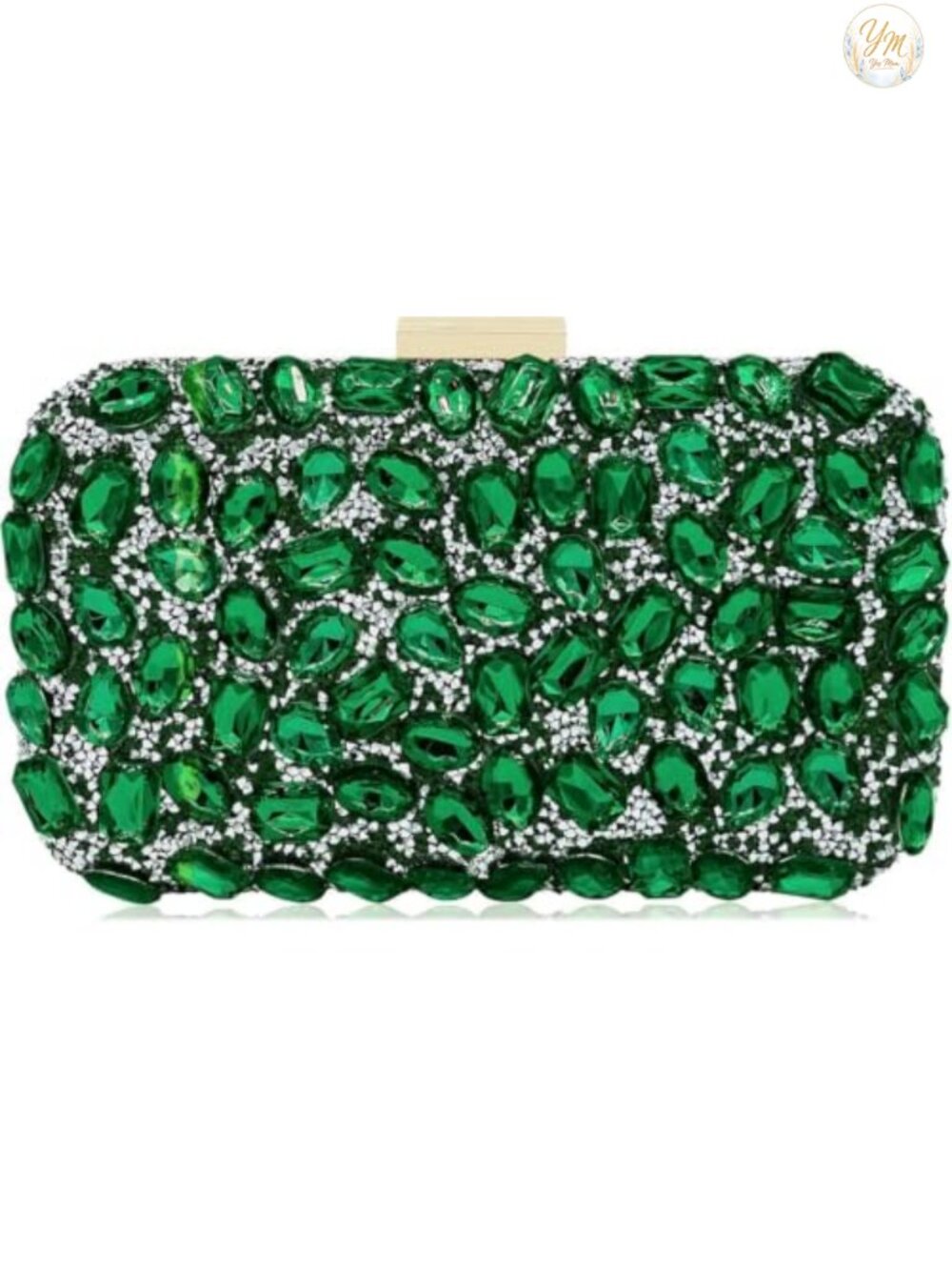 Crystal Gemstone Evening Clutch – Satin Bridal Shower Purse – Women's Formal Bag
